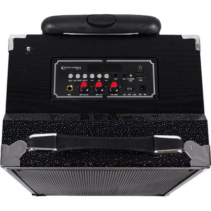 Technical Pro WASP680X 8" Rechargeable Bluetooth PA Speaker with Wireless Mic and Telescopic Mic Stand