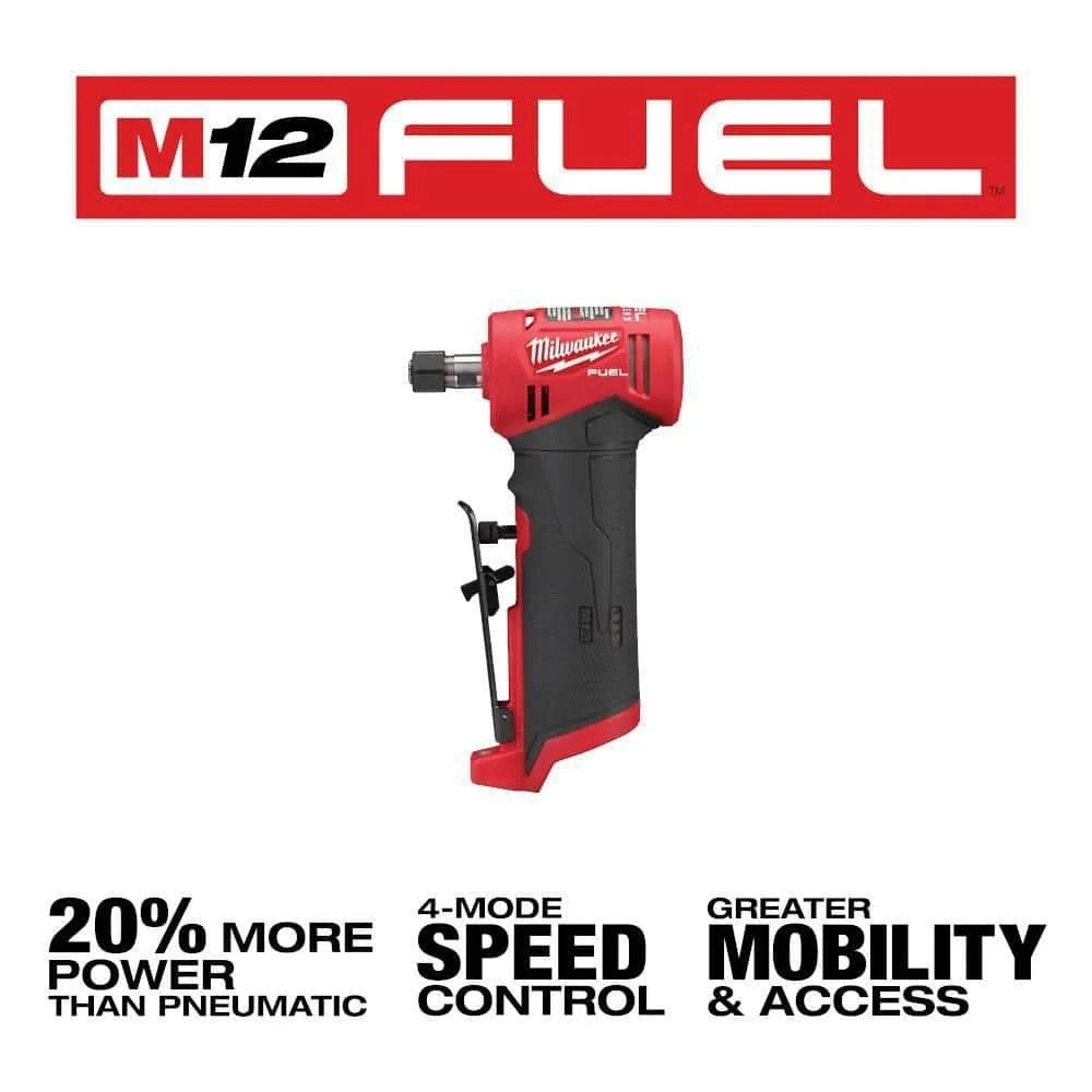 Milwaukee M12 FUEL 12V Lithium-Ion Brushless Cordless 1/4 in. Right Angle Die Grinder (Tool-Only)