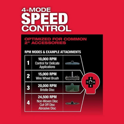 Milwaukee M12 FUEL 12V Lithium-Ion Brushless Cordless 1/4 in. Right Angle Die Grinder (Tool-Only)