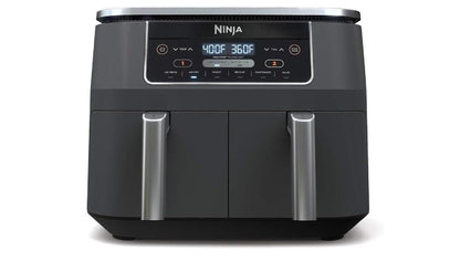 Ninja DZ201 Foodi 8 Quart 6-in-1 DualZone 2-Basket Air Fryer w/ 2 Independent Frying Baskets, Match Cook & Smart Finish to Roast, Broil, Dehydrate & More for Quick, Easy Meals, Grey