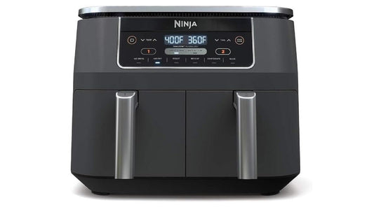 Ninja DZ201 Foodi 8 Quart 6-in-1 DualZone 2-Basket Air Fryer w/ 2 Independent Frying Baskets, Match Cook & Smart Finish to Roast, Broil, Dehydrate & More for Quick, Easy Meals, Grey
