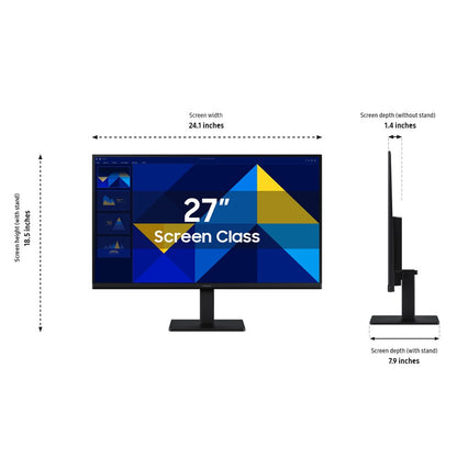 Samsung - 27" S3 (S30GD) IPS LED FHD 100Hz 5ms Monitor (HDMI, D-sub) - Black LS27D300GANXZA