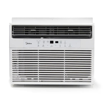 Midea 12,000 BTU 550 sq. ft Smart Window Air Conditioner with Remote Control, 3-in-1: Cools, Dehumidifies and Ventilates, App & Voice Control, 60 dB, White MAW12S1DWWT-T