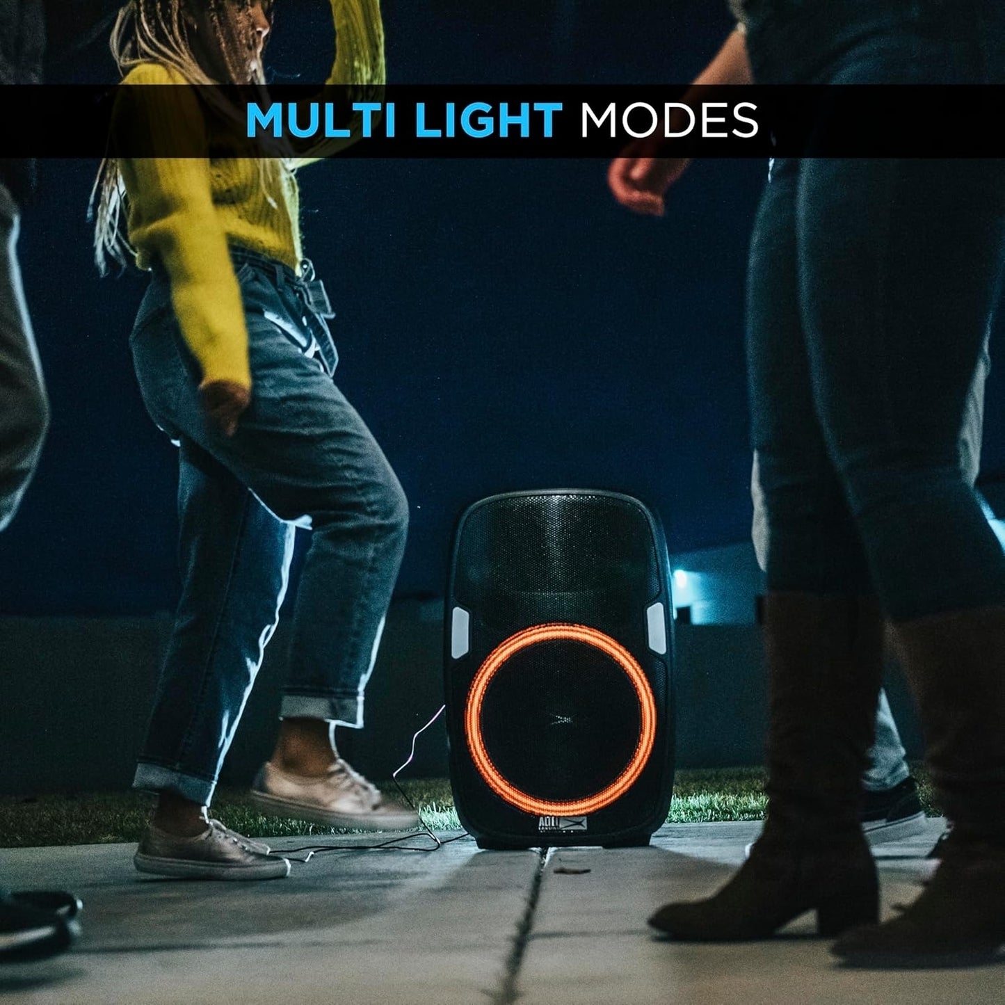 Altec Lansing SoundRover Wireless Tailgate Speaker, 7 LED lights, Portable Design, Black - IMT7002