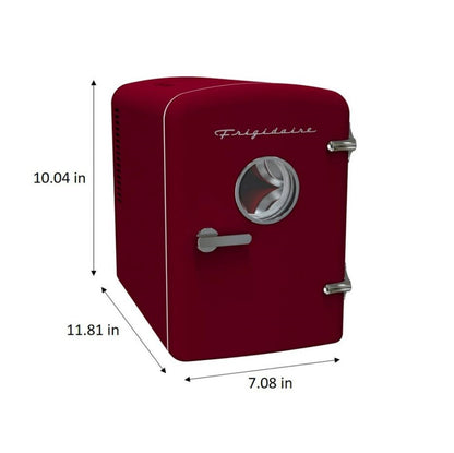 Frigidaire 9 Can or 6L Beverage Portable Mini Refrigerator EFMIS2175-RED, Includes 110V home power cord & 12V DC car adapter