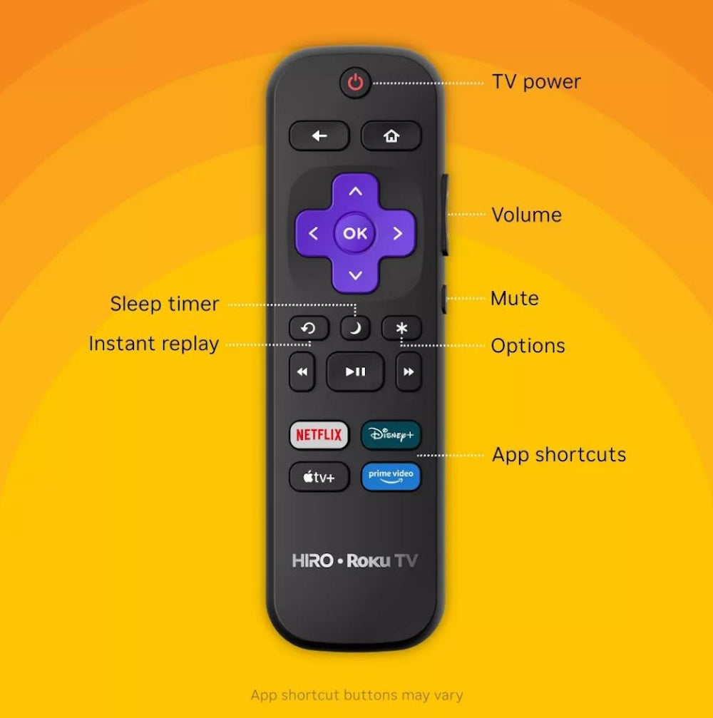 Hiro 55" 4K HDR Smart TV Flat Screen LED Television with Roku TV and Dolby Audio Streaming H55C4C4