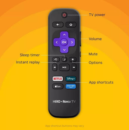 Hiro 55" 4K HDR Smart TV Flat Screen LED Television with Roku TV and Dolby Audio Streaming H55C4C4