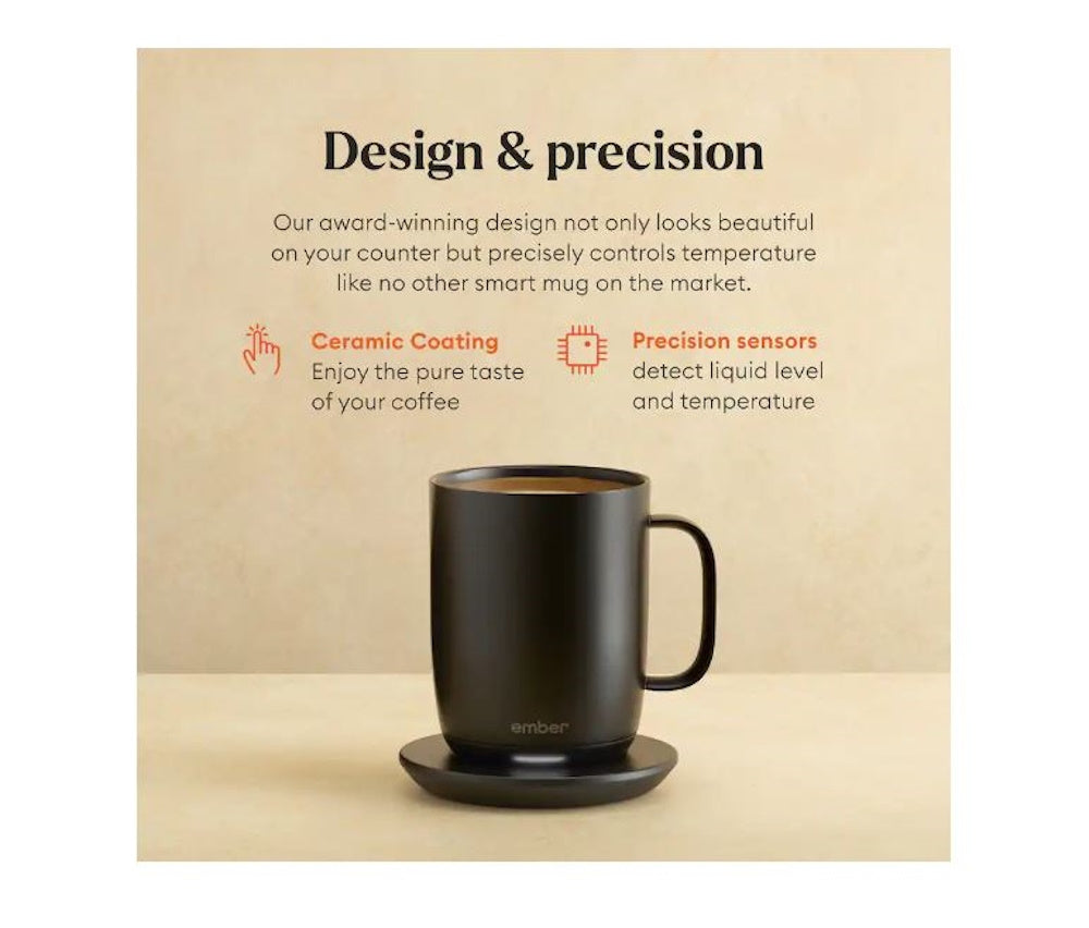 Ember Temperature Control Smart Mug 2 14oz Black App-Controlled 80 Min Battery Life CCM21C1417AM