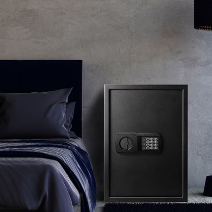 Fortress Extra Large Personal Safe with Electronic Lock Black, Pry resistant with concealed hinges, Solid steel construction, Foam padded interior - 44E40