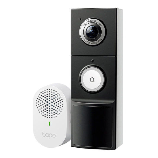 TP-LINK Tapo TD25 Video Doorbell Security Camera - Black, Crystal-Clear 2K 5MP Live View, Color Night Vision with Spotlight