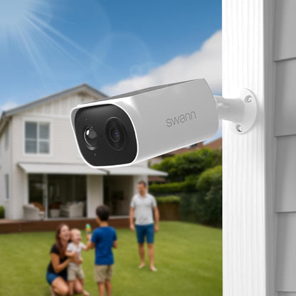 Swann Evo Wireless Outdoor 2K Cameras with Integrated Solar Panel & 2 x 16GB MicroSD Cards, 2 pk. SESOL2KBCPK2