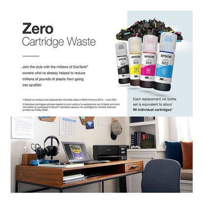 Epson - EcoTank ET-2400 Wireless Color All-in-One Cartridge-Free Supertank Printer with Scan and Copy - Black C11CJ67201