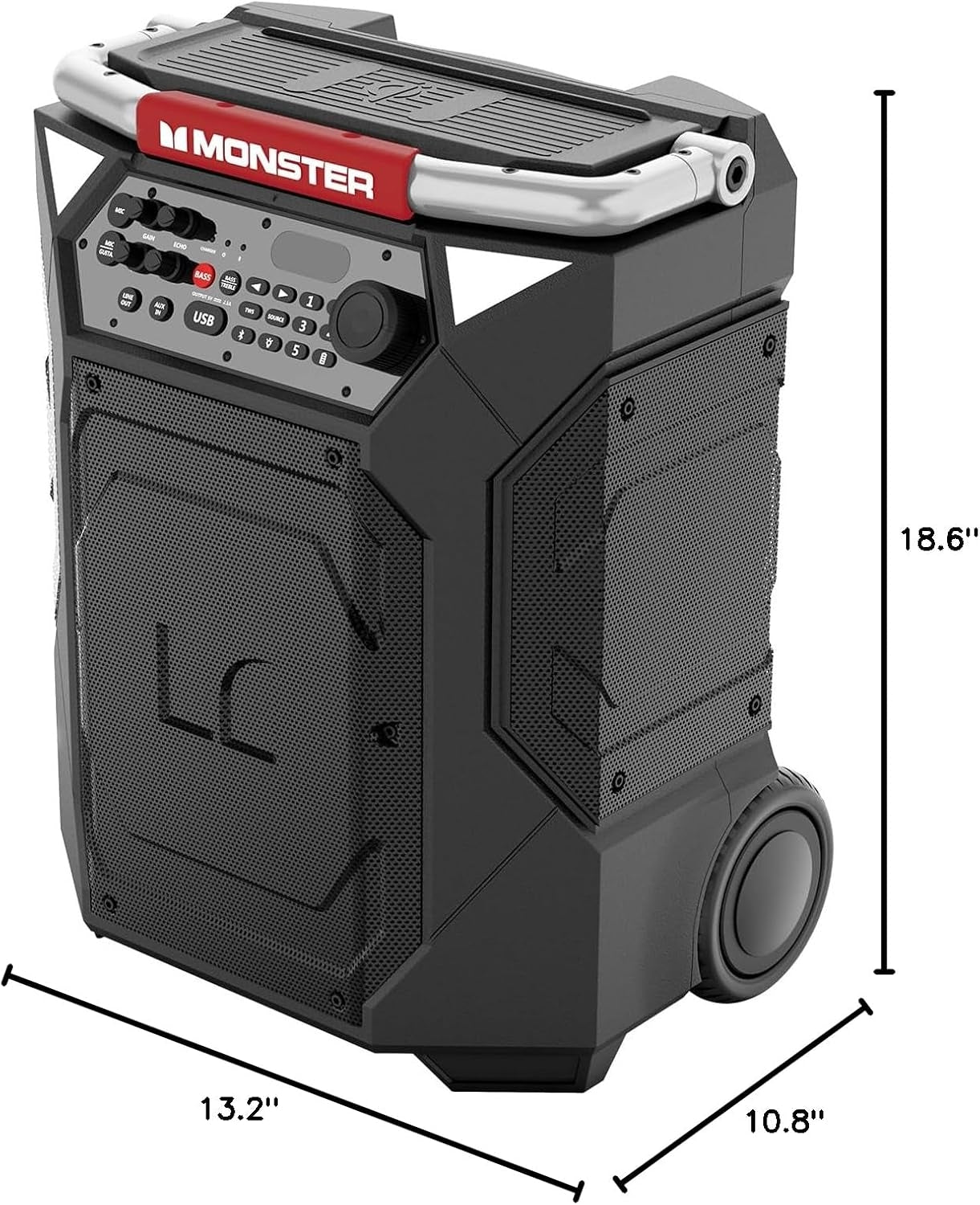 Monster - Rockin’ Roller 360 Indoor/Outdoor Portable Bluetooth Speaker - Black MNRR360