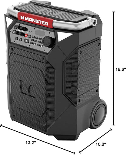 Monster - Rockin’ Roller 360 Indoor/Outdoor Portable Bluetooth Speaker - Black MNRR360