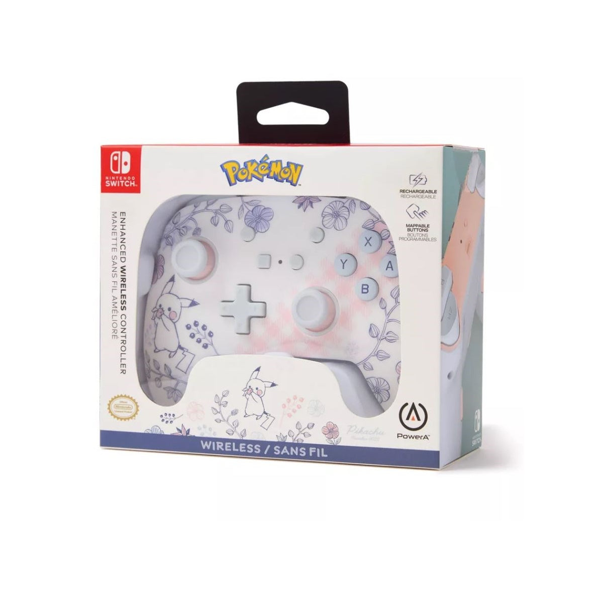 PowerA Enhanced Wireless Controller for Nintendo Switch - Pikachu Garden: Bluetooth, USB Connection