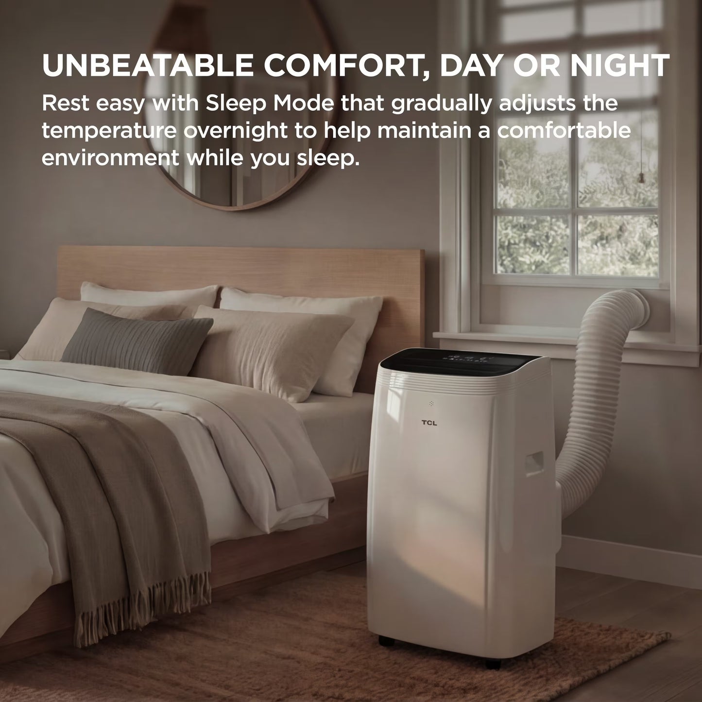 TCL 350 Sq. Ft. 8,000 BTU Smart Portable Air Conditioner 3-in-1 AC, Fan & Dehumidifier White T08PC5S