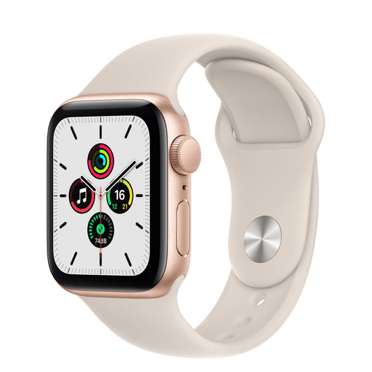 Apple Watch SE (1st Generation GPS) 40mm Gold Aluminum Case with Starlight Sport Band - Gold MKQ03LL/A