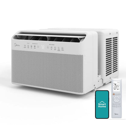 Midea 8,000 BTU Smart Inverter U-Shaped Window Air Conditioner, up to 350 sq ft, Inverter technology / variable‑speed compressor - MAW08W1QWT