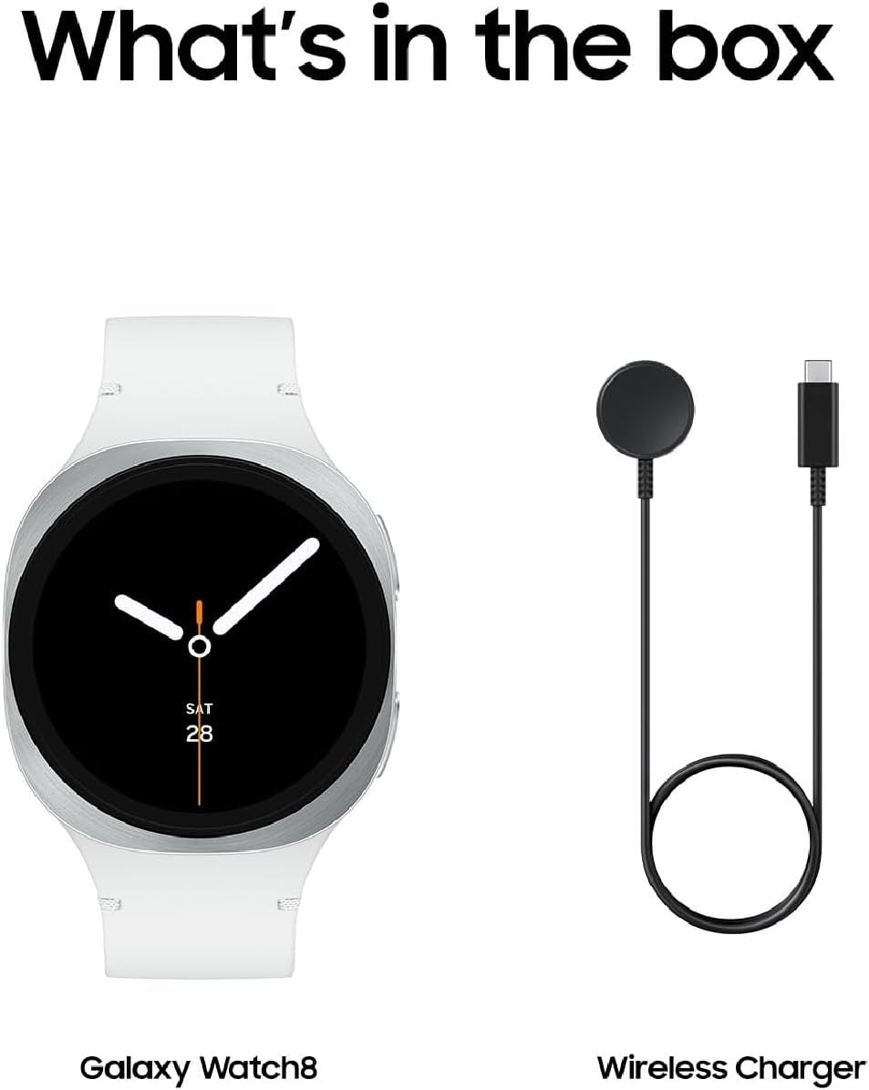 Samsung Galaxy Watch8 Aluminum Smartwatch 40mm BT Silver 2025 SM-L320NZSCXAA