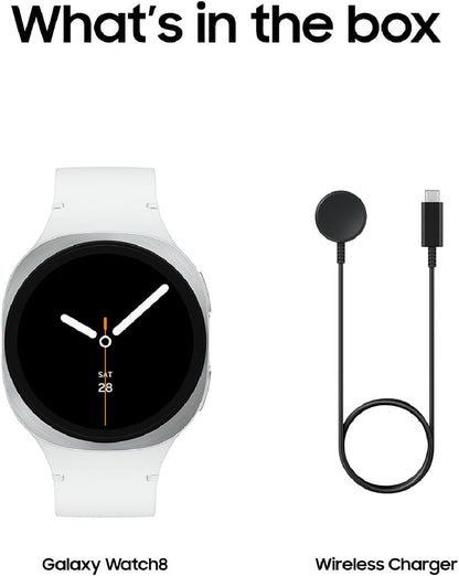 Samsung Galaxy Watch8 Aluminum Smartwatch 40mm BT Silver 2025 SM-L320NZSCXAA