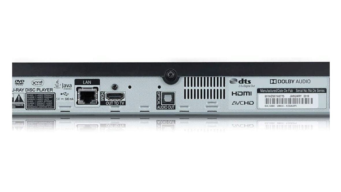 LG UBK80 4K Ultra-HD Blu-ray Player with HDR Compatibility Black Ethernet