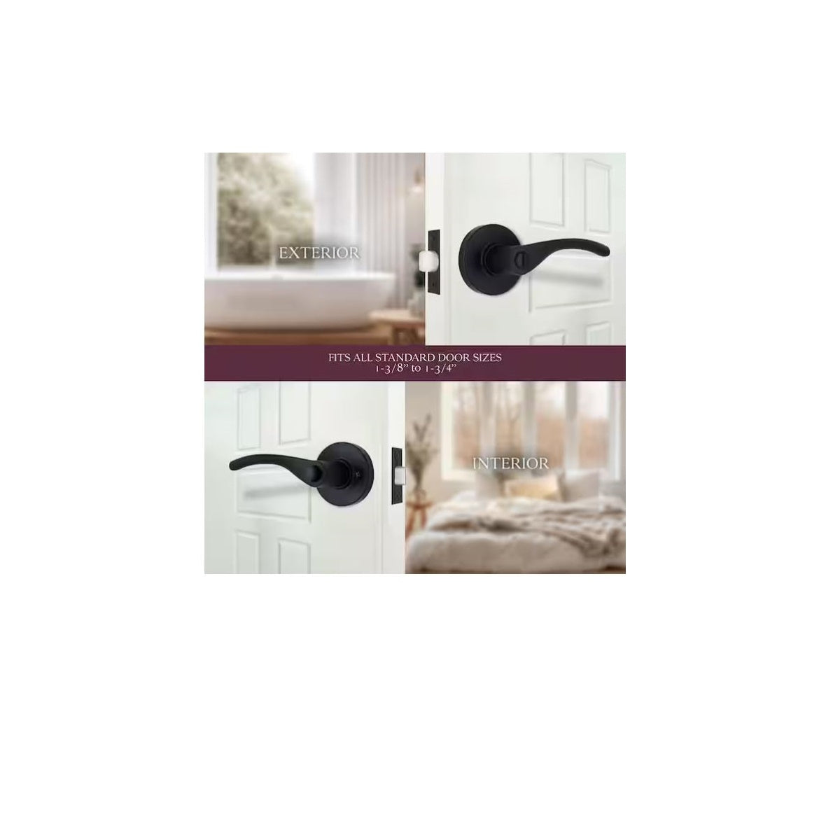 Primrose Matte Black Privacy Bed/Bath Lever LS9X9GSJYYC