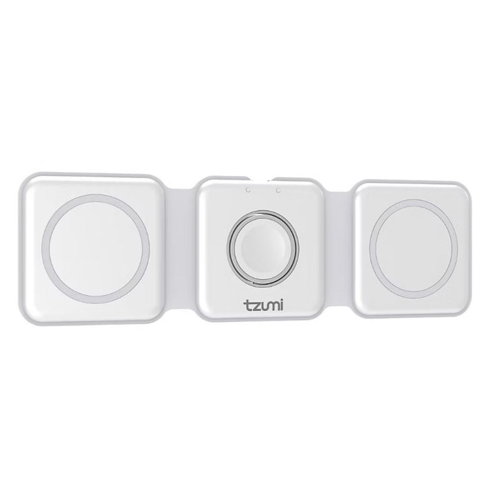 Tzumi 3-in-1 Wireless Charge Station, Universal Device Docking Hub, for Phone, Earphones, Watch - Fast Charging Capability - ChargePad