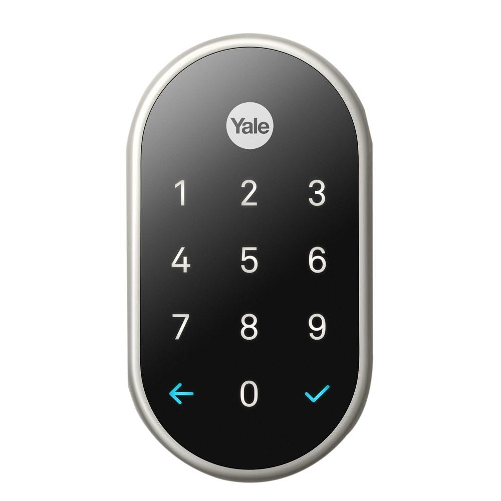 Nest x Yale - Smart Lock Wi-Fi Replacement Deadbolt with App/Keypad/Voice assistant Access - Satin Nickel