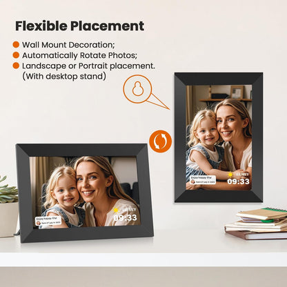 Uhale Digital Picture Frame Wi-Fi 10.1 Inch, Electronic Photo Frames 1280 x 800 HD IPS Touch Screen, Auto Rotate F-102KZ