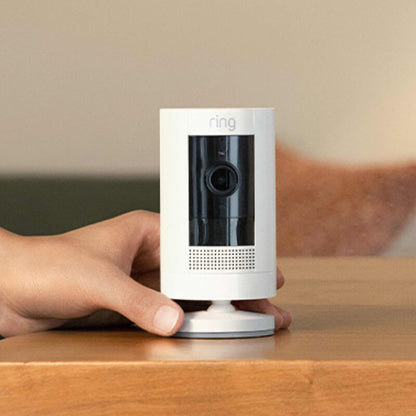 Ring - Outdoor Cam (Stick Up Cam) Indoor/Outdoor Wire Free 1080p Security Camera - White