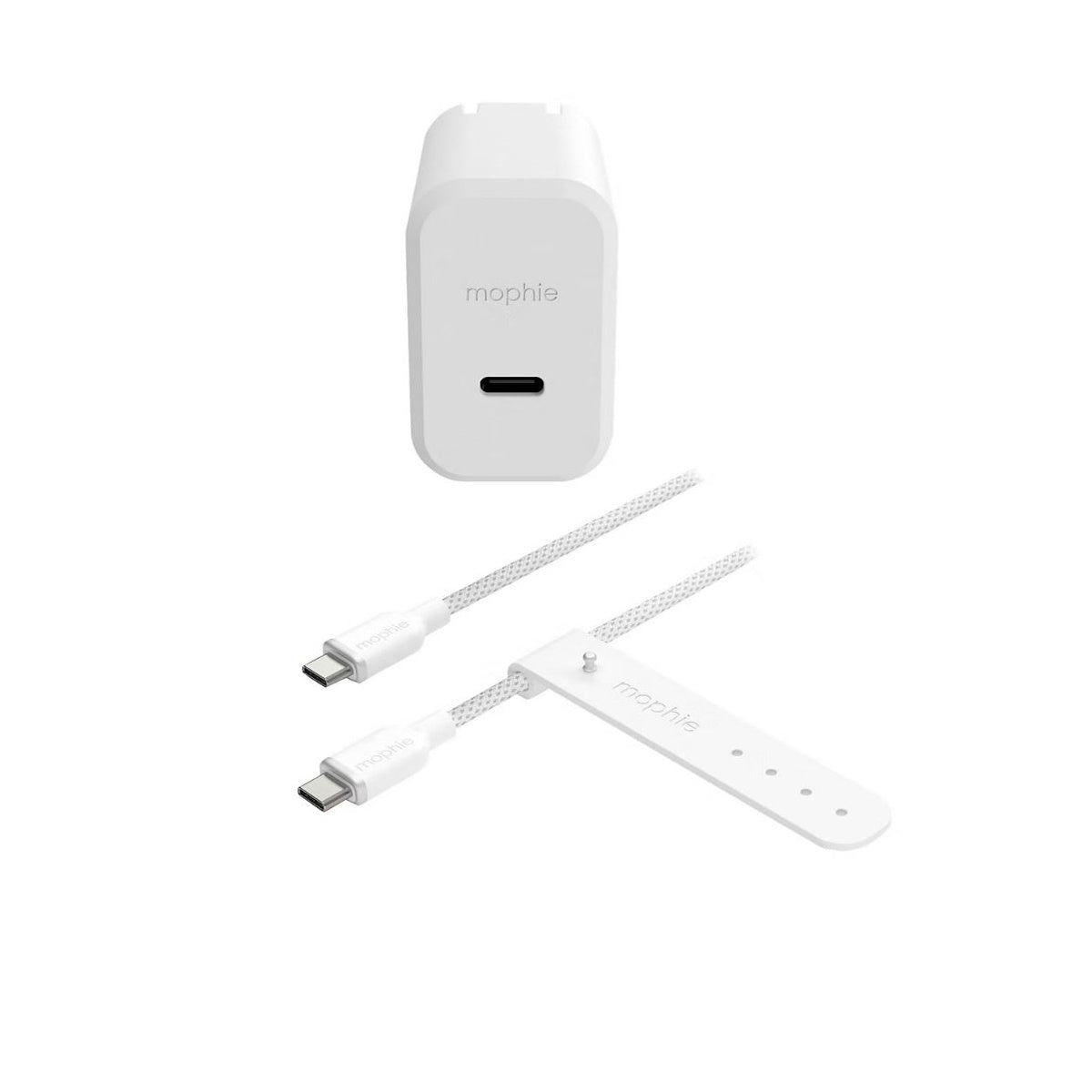 Mophie Speedport 30W GaN USB-C PD Wall Charger Bundle with 2M USB-C to USB-C Cable 409914477