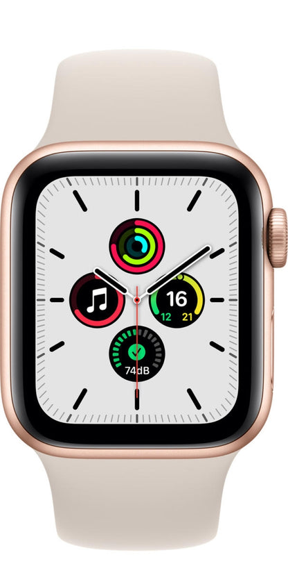 Apple Watch SE (1st Generation GPS) 40mm Gold Aluminum Case with Starlight Sport Band - Gold MKQ03LL/A