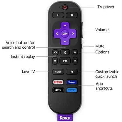Roku 43" 4K HDR Smart Roku TV with Roku TV Remote 43R4C4 - 2024 model