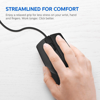 Philips SPT6234 USB Wired Keyboard & Mouse Combo for PC Laptop Windows & MacOS