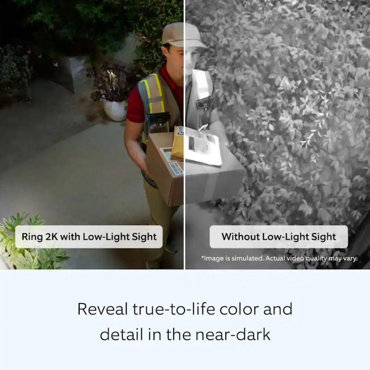 Ring Outdoor Cam Plus, Battery with 2K Video and Ring Vision, Low-Light Sight, and Mount-Anywhere Versatility White
