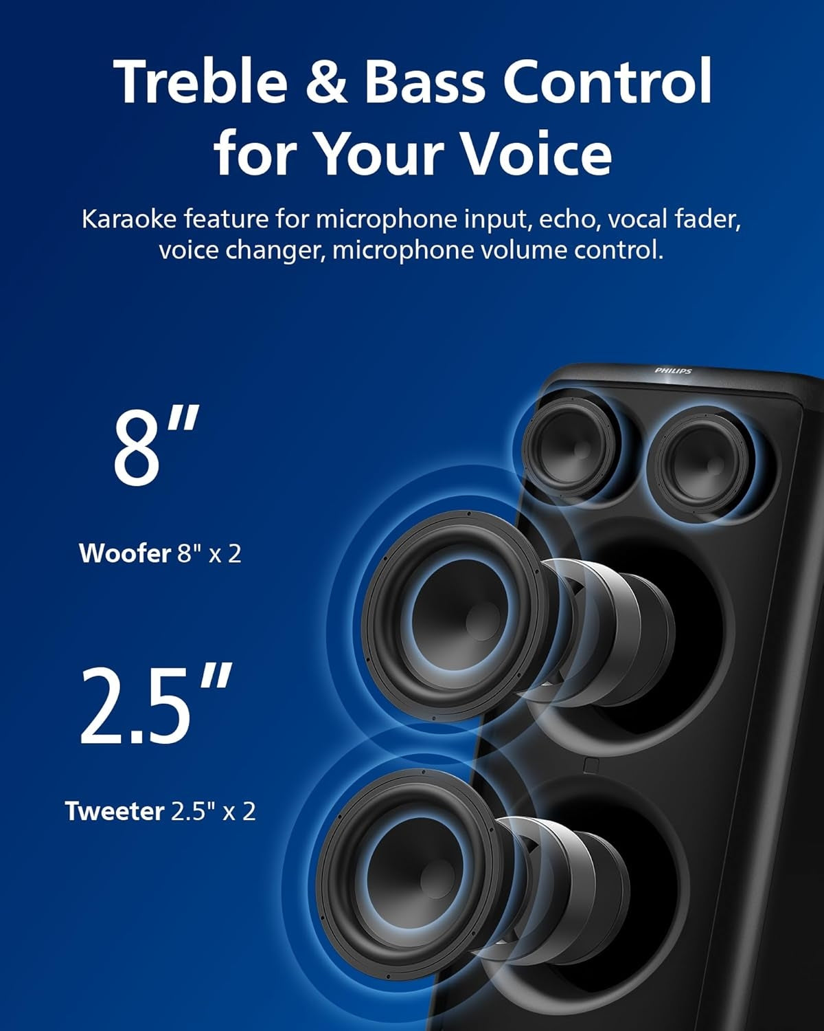 Philips - 80 W Wireless Speaker (Each) - Black TAX5206/37