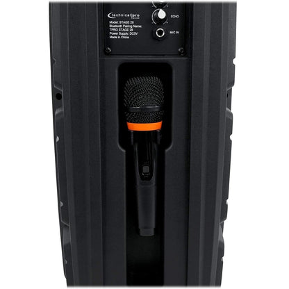 Technical Pro STAGE28 Dual 8" Rechargeable LED Bluetooth Speaker + Stand + Mic