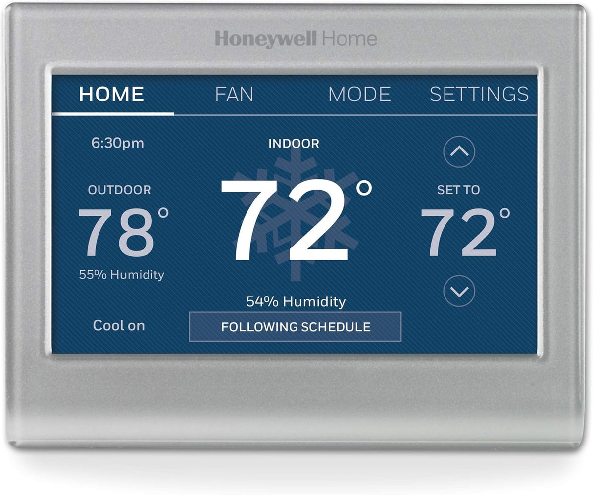 Honeywell Home RTH9585WF1004 Wi-Fi Smart Color Thermostat, 7-Day Programmable, Touch Screen Gray, Heating & Cooling System Type: 2 Stage