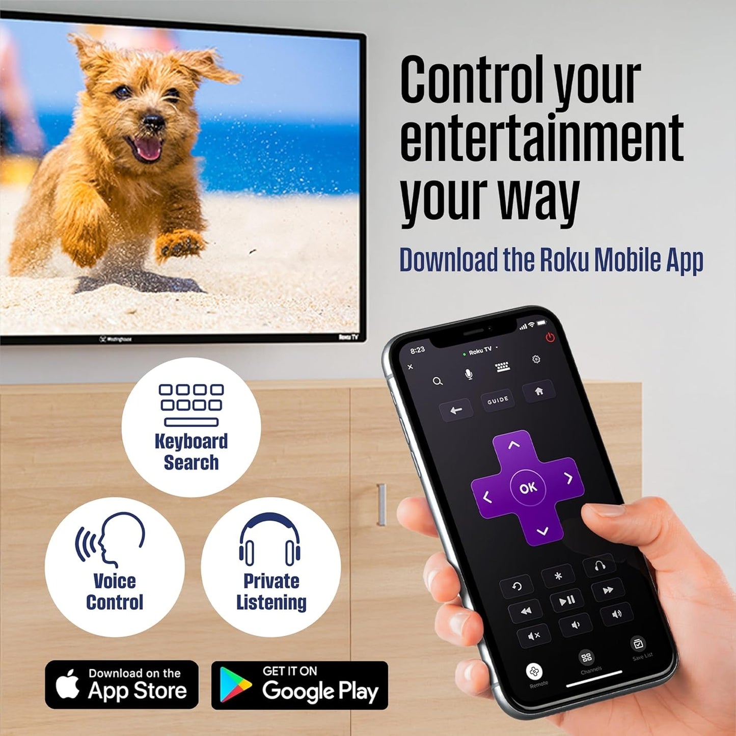 Westinghouse 50" Smart ROKU TV, 4K UHD Flat Screen, Wi-Fi, Bluetooth WR50UE4520