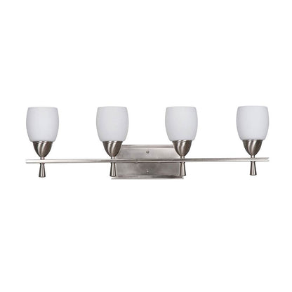 Sunset Lighting 4-Vanity Wall Light 32W 3000K Satin Nickel Bristol