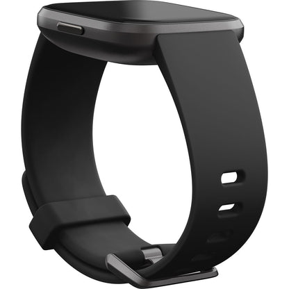 Fitbit Versa 2 Health/Fitness Smartwatch Black Aluminum w/ Bonus Band FB507BKBKL