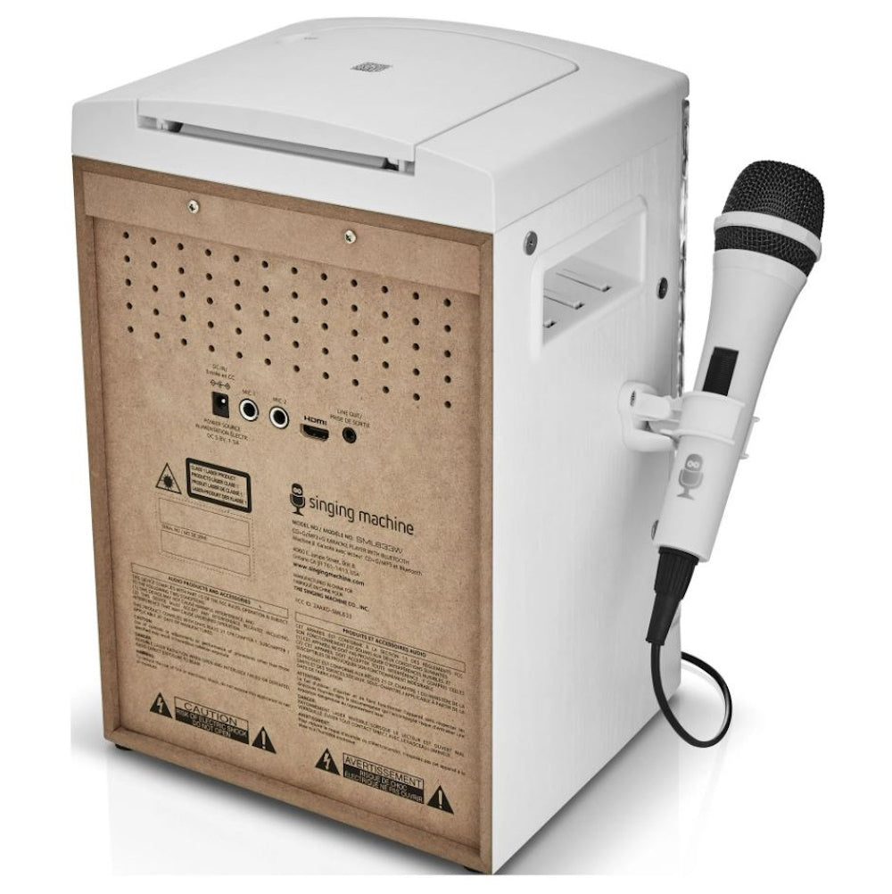 The Singing Machine SML633 Bluetooth CD+G Karaoke System, White