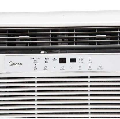 Midea 12,000 BTU 550 sq. ft Smart Window Air Conditioner with Remote Control, 3-in-1: Cools, Dehumidifies and Ventilates, App & Voice Control, 60 dB, White MAW12S1DWWT-T