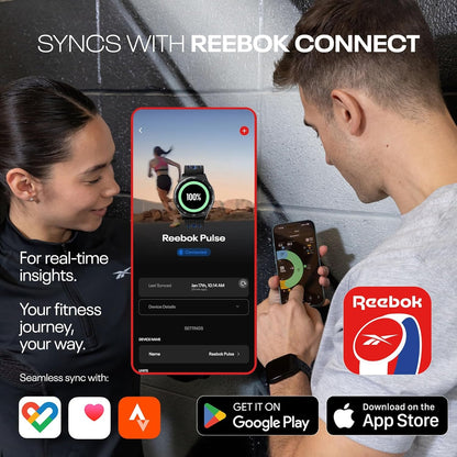 Reebok - PULSE Smartwatch with 1.43" AMOLED Display, 10-Day Battery Life, 80+ Sport Modes - Midnight Steel RPUS1-GG-US