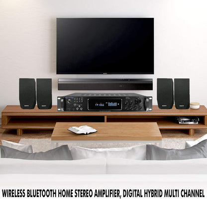 Technical Pro 1500 Watt Bluetooth Home Stereo Amplifier, Digital Hybrid Multi Channel | Preamp, Tuner with USB and SD Inputs H1502URBT