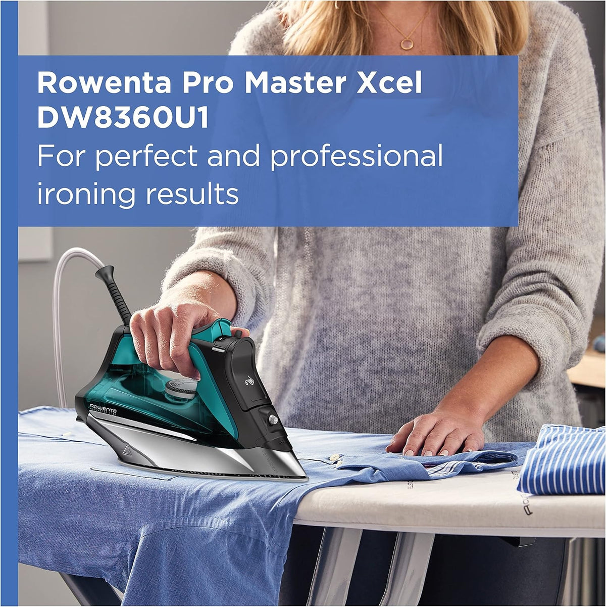 Rowenta Pro Master Stainless Steel Soleplate Steam Iron 210 g/min, 400 Microsteam Holes, 1775 Watts DW8360