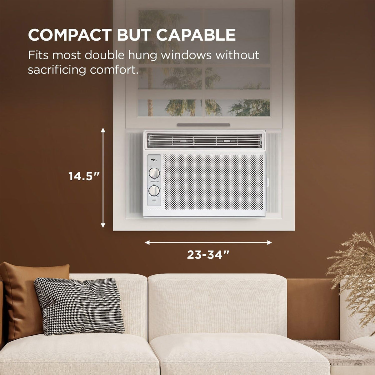 TCL 5,000 BTU (DOE) Mechanical Window Air Conditioner Cools 150 sq. ft. in White H5W33M