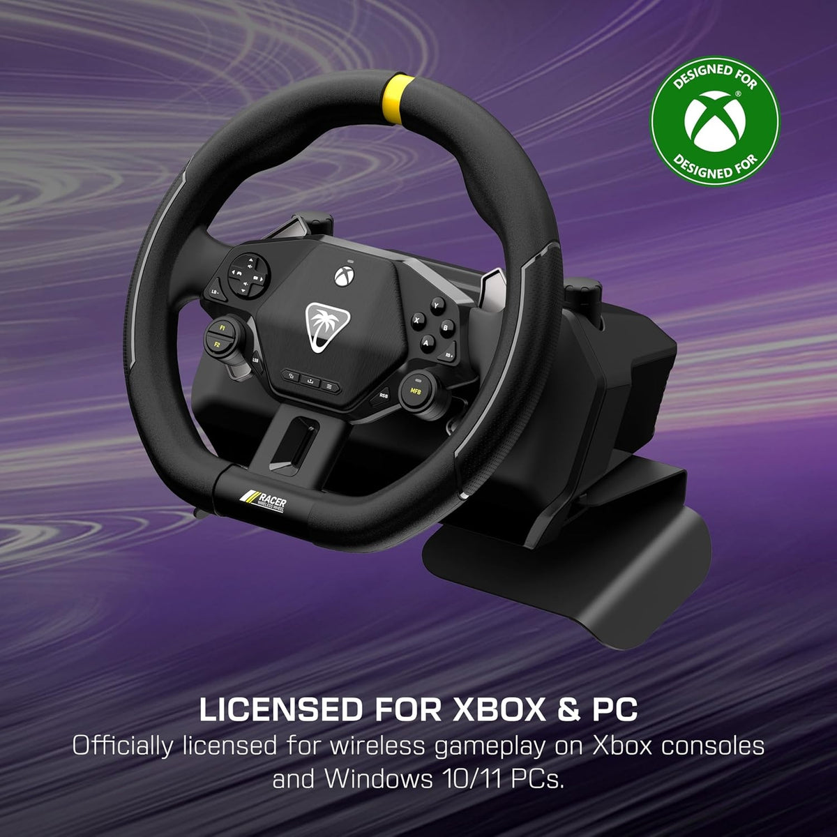 Turtle Beach Racer Wireless Racing Wheel System for Xbox Series X|S & Xbox One and Win PCs TBR-2102-05