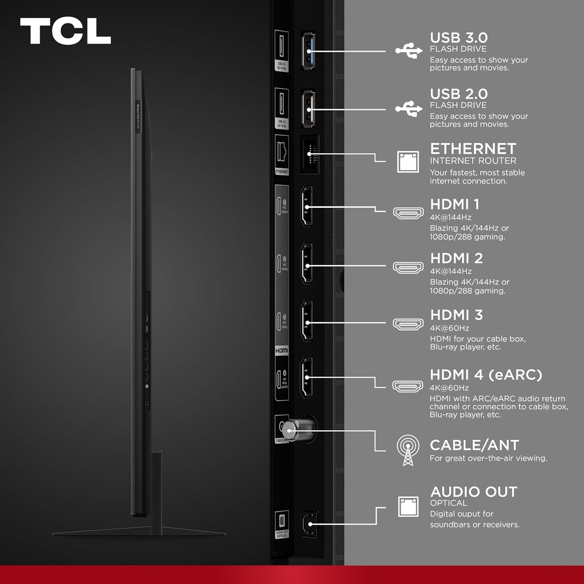 TCL - 65" Class QM7L Series 4K UHD HDR SQD-Mini LED Smart TV with Google TV (2026) 65QM7L