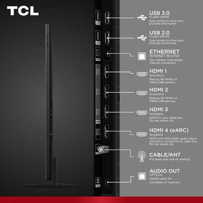 TCL - 65" Class QM7L Series 4K UHD HDR SQD-Mini LED Smart TV with Google TV (2026) 65QM7L